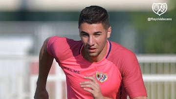 Comesaña, en un entrenamiento del Rayo.