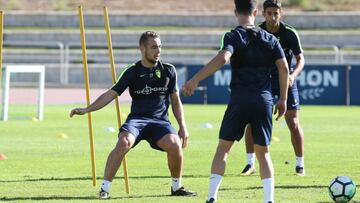 Ontiveros en el entrenamiento de este jueves 5 de octubre.