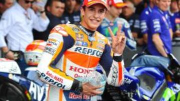 Márquez celebrando su segunda plaza en Jerez.