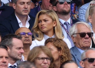 Tennis - Wimbledon - All England Lawn Tennis and Croquet Club, London, Britain - July 14, 2024 Actress Zendaya is seen in the stands during the men's singles final between Spain's Carlos Alcaraz and Serbia's Novak Djokovic REUTERS/Paul Childs