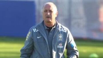 Scolari, durante un entrenamiento de Brasil.