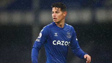 James Rodríguez, con el Everton.