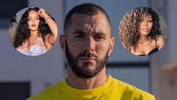 Imagen de Karim Benzema junto a Rihanna y Cora Gauthier.