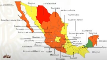 Mapa del sem&aacute;foro epidemiol&oacute;gico en M&eacute;xico del 26 de octubre al 1 de noviembre