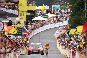 Col de la Loze fue testigo de su impresionante ataque que le dejó asegurada la victoria. 