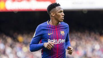 FC Barcelona defender Yerry Mina (24) during the match between FC Barcelona against Getafe CF, for the round 23 of the Liga Santander, played at Camp Nou Stadium on 11th February 2018 in Barcelona, Spain. 