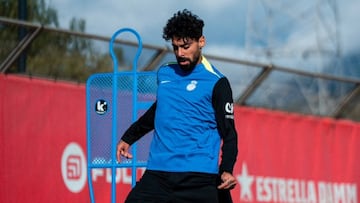 Samu Costa, centrocampista del Mallorca en un entrenamiento en la Ciudad Deportiva.