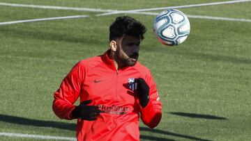 Diego Costa, durante un entrenamiento con el Atlético.