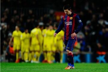 0-1. Messi tras el tanto que anotó Cheryshev y adelantaba al Villarreal.