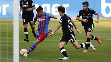 El Barça en un partido de pretemporada.