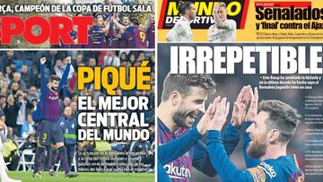 La prensa de Barcelona, rendida a Piqué