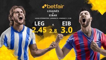 CD Leganés vs. SD Eibar: horario, TV, estadísticas, clasificación y pronósticos