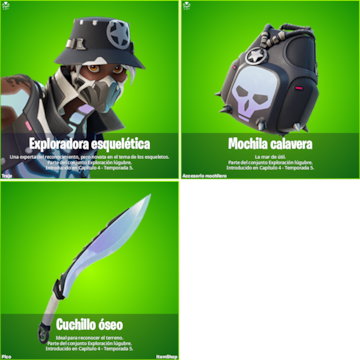 club fortnite diciembre 2023 nueva skin exploradora esqueletica