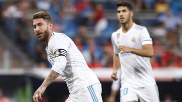 El central del Real Madrid, Sergio Ramos, durante un partido.