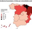 ¿Cómo va la incidencia en España y cómo avanza la vacunación en cada comunidad autónoma?