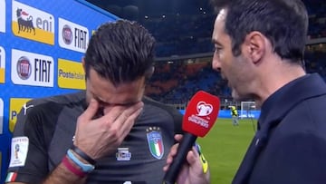 Heartbreaking stuff as Buffon cries after World Cup qualification failure