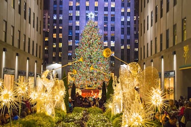 El abeto que se levanta cada año en el Rockefeller Center, es probablemente el árbol de Navidad más famoso del mundo. Con una altura de entre veinte y treinta metros, es uno de los espectáculos anuales más conocidos de la ciudad neoyorquina. La decoración y encendido del árbol son una tradición que se remonta a 1933, cuando el Rockefeller Center aún se encontraba en proceso de construcción. Más de ocho kilómetros de luces y una estrella de tres metros de altura hecha de cristales Swarovski, hacen de este árbol uno de los más bonitos del mundo.