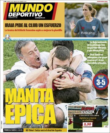 Las portadas deportivas tras la clasificación de España