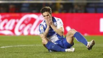 Un jugador del Sabadell durante el partido.