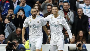 Cristiano y Benzema, en el Real Madrid - M&aacute;laga.