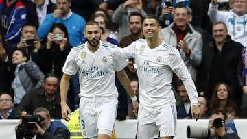 Cristiano y Benzema, en el Real Madrid - Málaga.