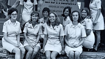 Karen Jankowski, en el centro, junto a sus compañeras en Da Nang, 1970. Fueron Donut Dollies durante la Guerra de Vietnam.