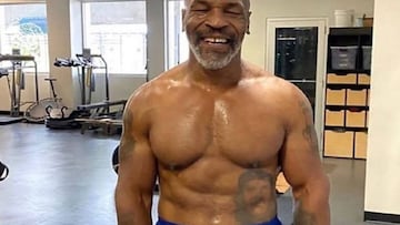 Mike Tyson, durante un entrenamiento en el gimnasio.