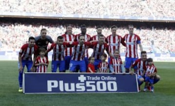 El once inicial del Atlético. 