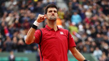 Novak Djokovic celebra su triunfo en semifinales.