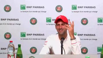 El mejor momento de Djokovic en rueda de prensa virtual