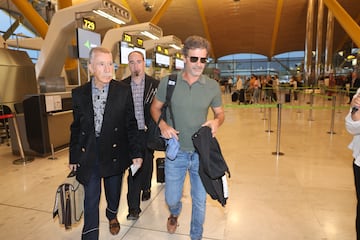 Rodolfo Sancho y su abogado, Marcos García Montes en el aeropuerto Adolfo Suárez Madrid Barajas a 02 de Septiembre de 2023 en Madrid (España).