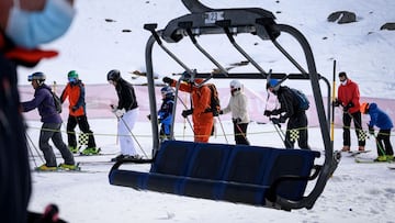 Esquiando con mascarilla