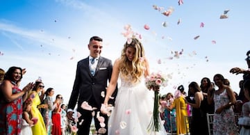 Iago Aspas y Jennifer Rueda el día de su boda. Foto realizada por Visual PC Studio