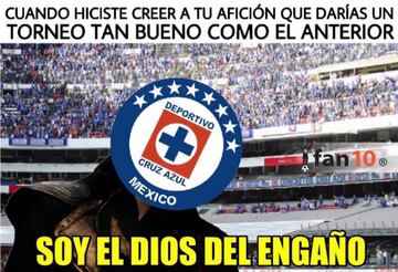 Derrota del Cruz Azul acapara los memes de la jornada