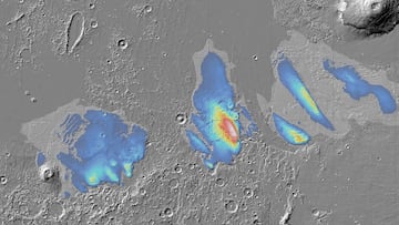 The European Space Agency has found evidence of a huge ice deposit under the equator of the red planet. The amount of water could cover its entire surface.