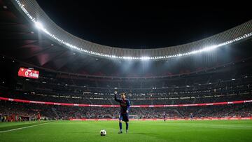 Leo Messi en el Wanda Metropolitano en la Final de la Copa del Rey 2018