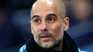 MANCHESTER, ENGLAND - FEBRUARY 19: Pep Guardiola, Manager of Manchester City prior to the Premier League match between Manchester City and West Ham United at Etihad Stadium on February 19, 2020 in Manchester, United Kingdom. (Photo by Alex Livesey/Getty I