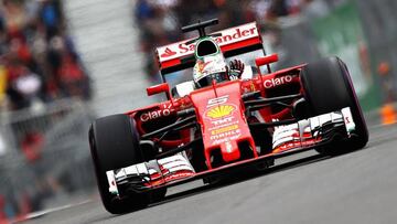 Vettel con el Ferrari en Montreal.