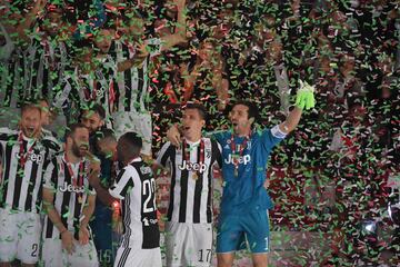 Celebración de la Juventus por la consecución de la Copa de Italia ante el Milán. 