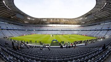 Momento del entrenamiento del Madrid en el Allianz Arena.