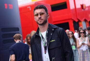 El futbolista internacional por España Aymeric Laporte, a su llegada al Circuito de Montmeló.