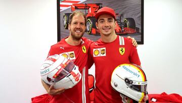 Sebastian Vettel y Charles Leclerc (Ferrari). Abu Dhabi, F1 2020. 
