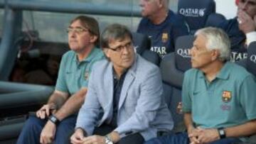 El Tata Martino en el banquillo del Barcelona.
