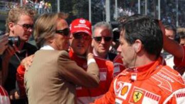 Schumacher con Montezemolo en el GP de Italia.