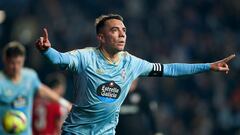 Iago Aspas celebra el gol anotado ante el Athletic en Balaídos.