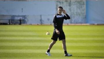 Seve Nash, durante un entrenamiento con el primer equipo del Mallorca.