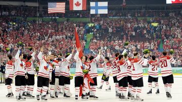 Canada, celebrando su oro en los Juegos de Vancouver 2010.