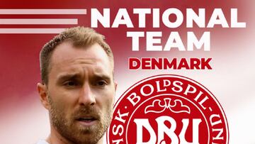 Cartel anunciador de Dinamarca con Eriksen.