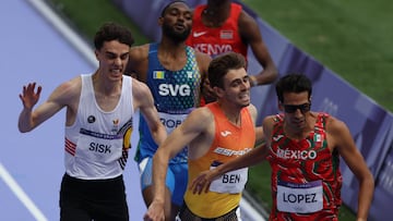 Adrián Ben, en la repesca de los 800 metroe en los Juegos Olímpicos de París 2024.