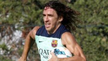 Puyol trabaja para volver ante Osasuna.
